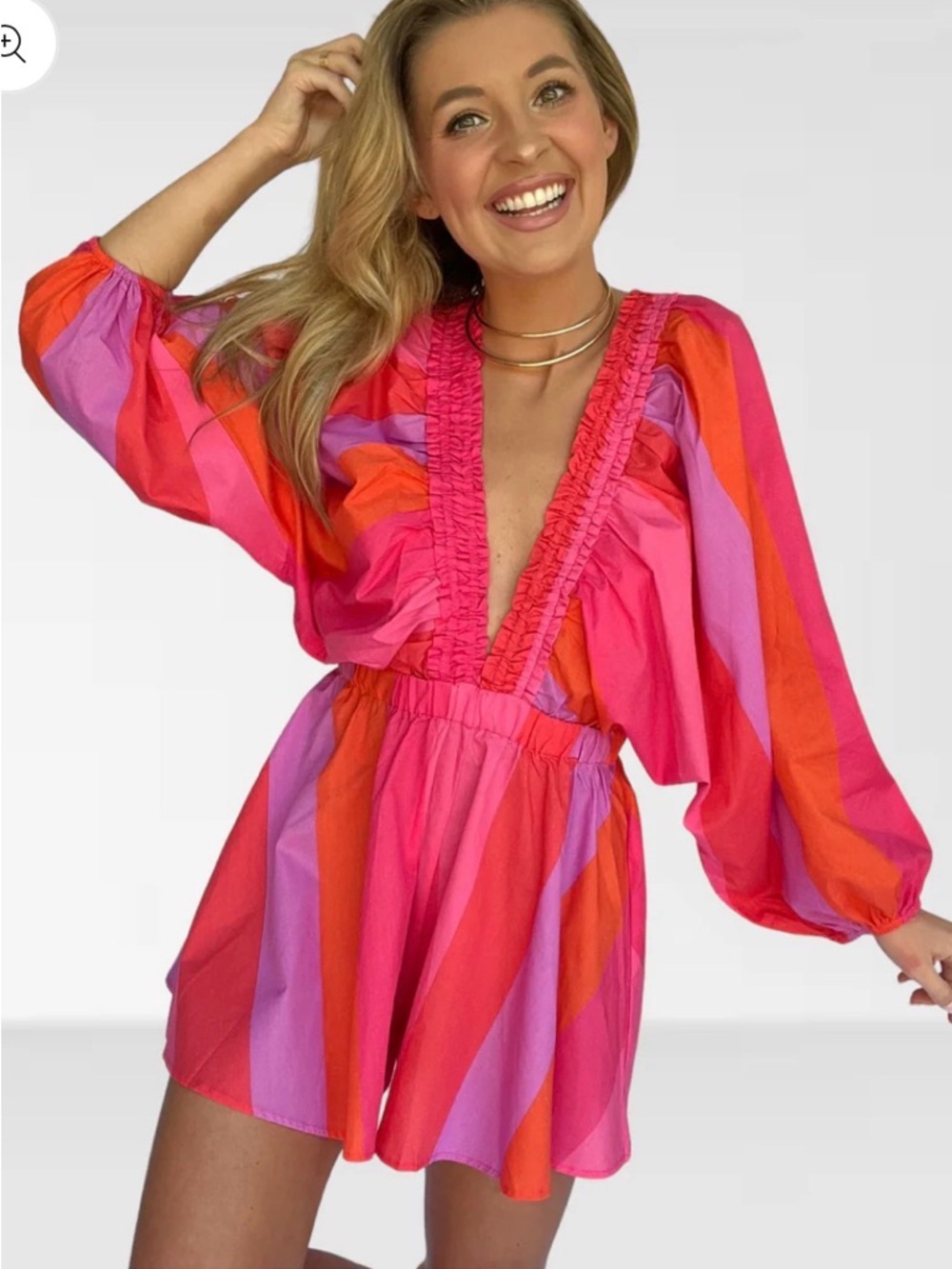 Buddy Love Palm Beach Plunge Neck Romper